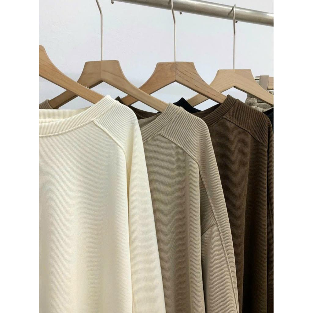 Bộ nỉ tăm may tay dài mix quần sooc nữ