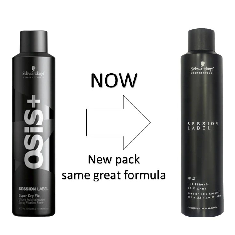 Gôm xịt tóc siêu cứng Osis+ Black Super Dry Fix Schwarzkopf 500ml ( Strong Hold Hairspray) ( New 2022 )
