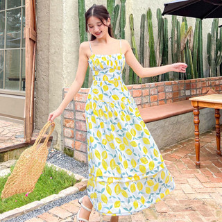 Đầm LEMONIE - Đầm 2 dây dáng dài