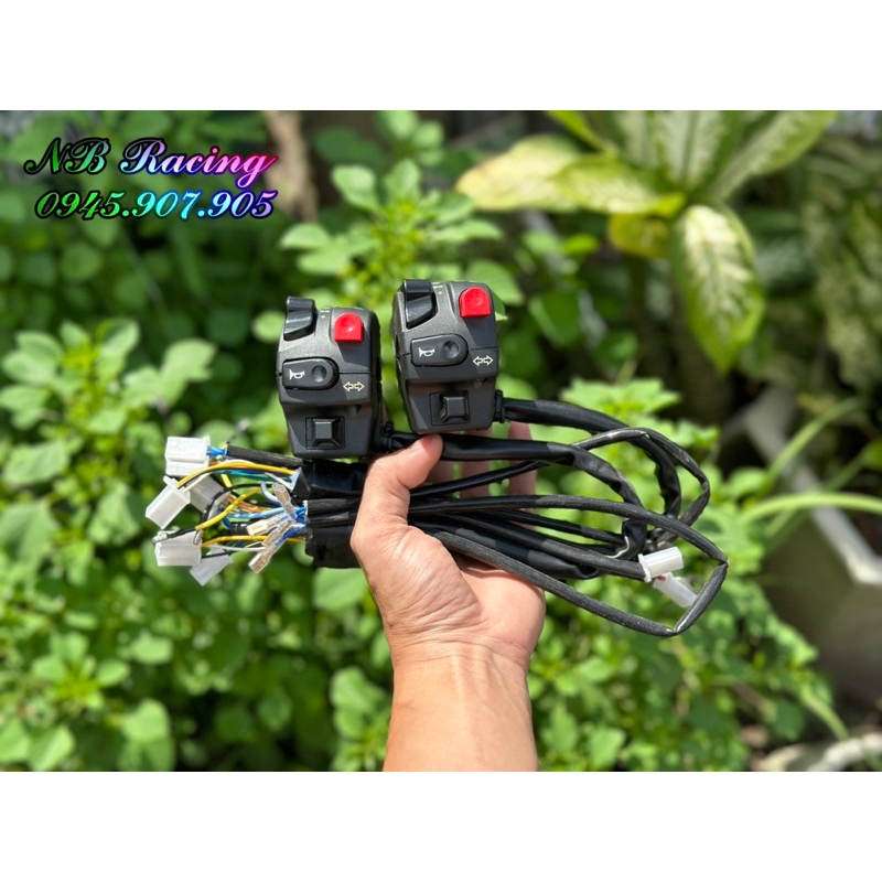 Cùm Trái Domino Chế Sẵn Satria Raider Sonic Exciter Vario Có giắc Cắm trợ Sáng.NB Racing Shop