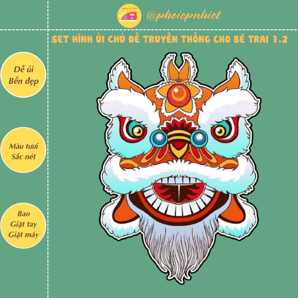 Hình ủi, ép nhiệt - chủ đề trung thu cho bé trai tách lẻ hình 01