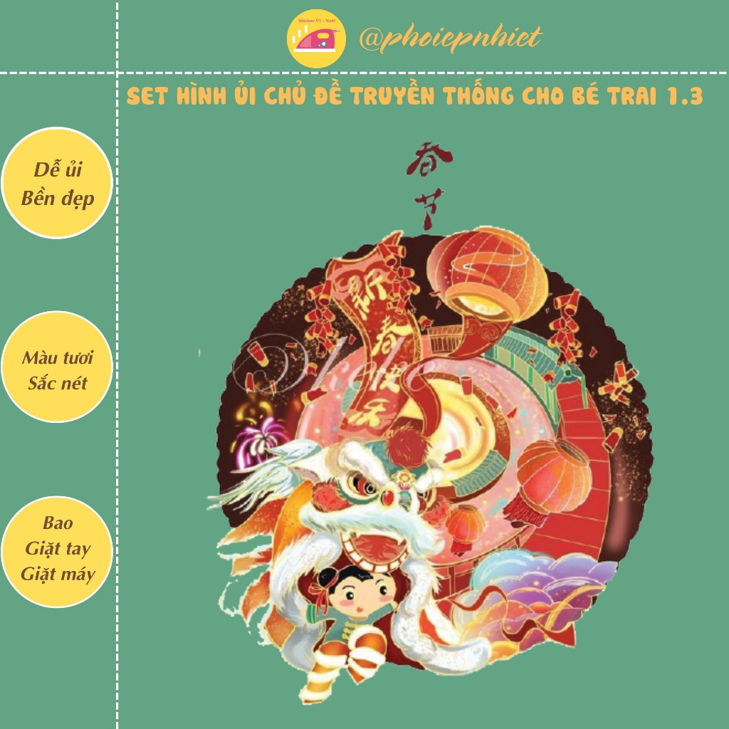 Hình ủi, ép nhiệt - chủ đề trung thu cho bé trai tách lẻ hình 01