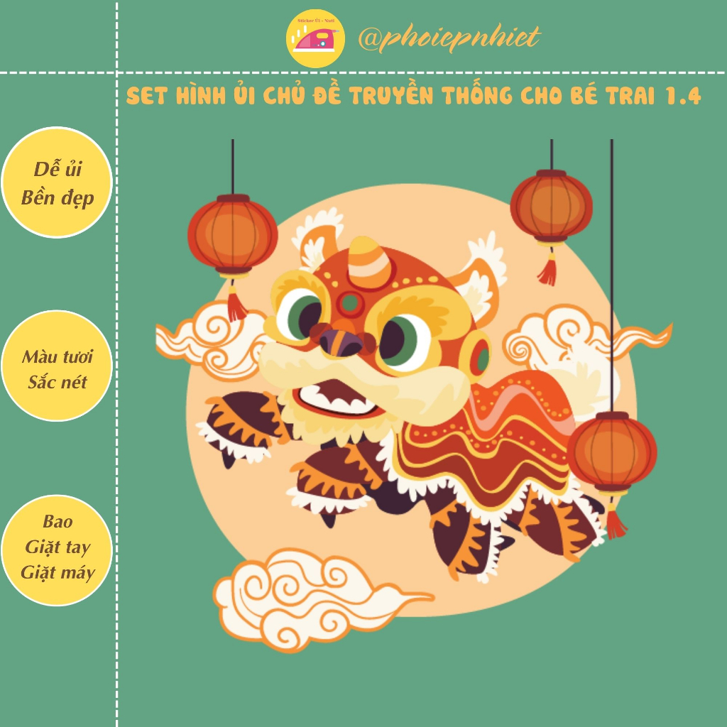 Hình ủi, ép nhiệt - chủ đề trung thu cho bé trai tách lẻ hình 01