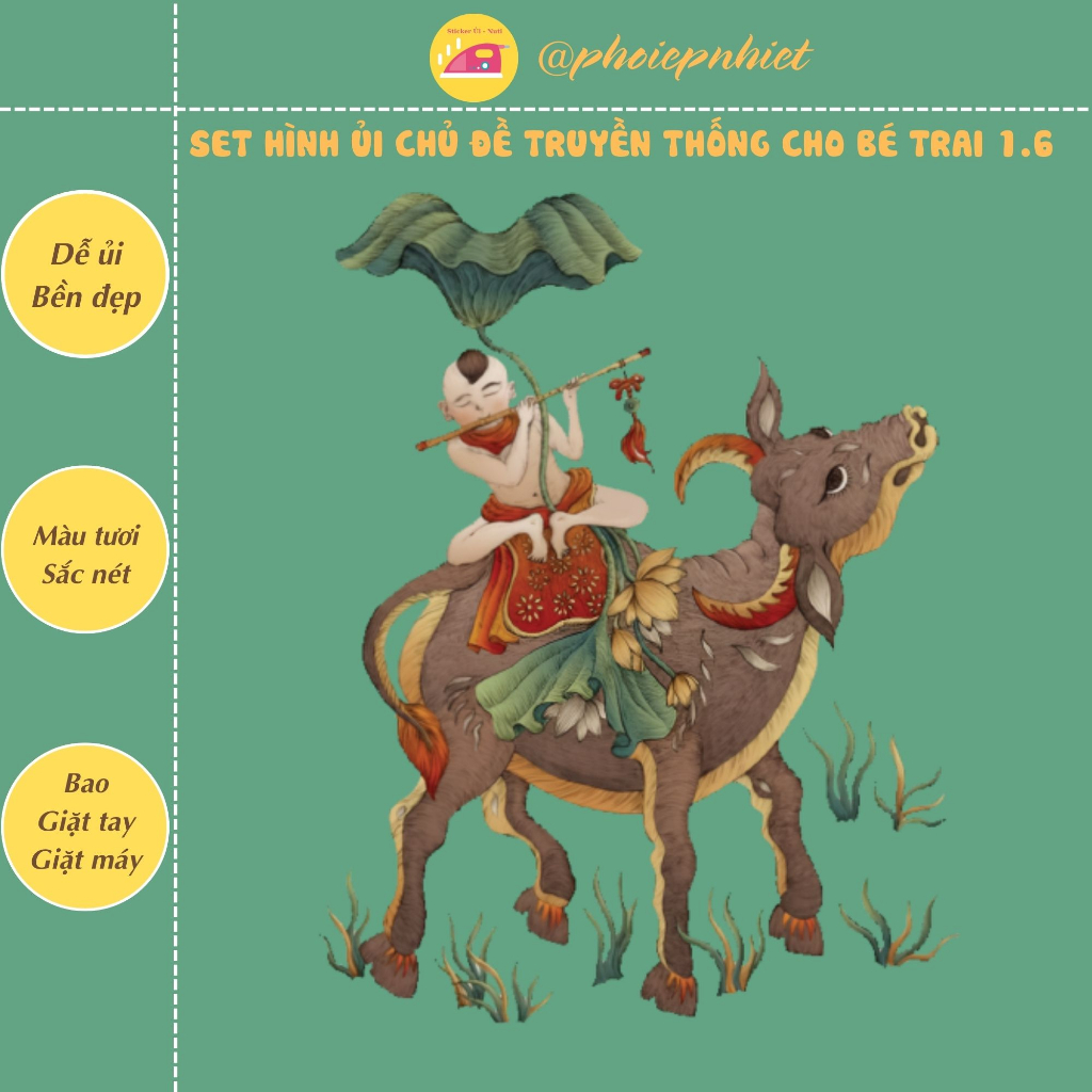 Hình ủi, ép nhiệt - chủ đề trung thu cho bé trai tách lẻ hình 01