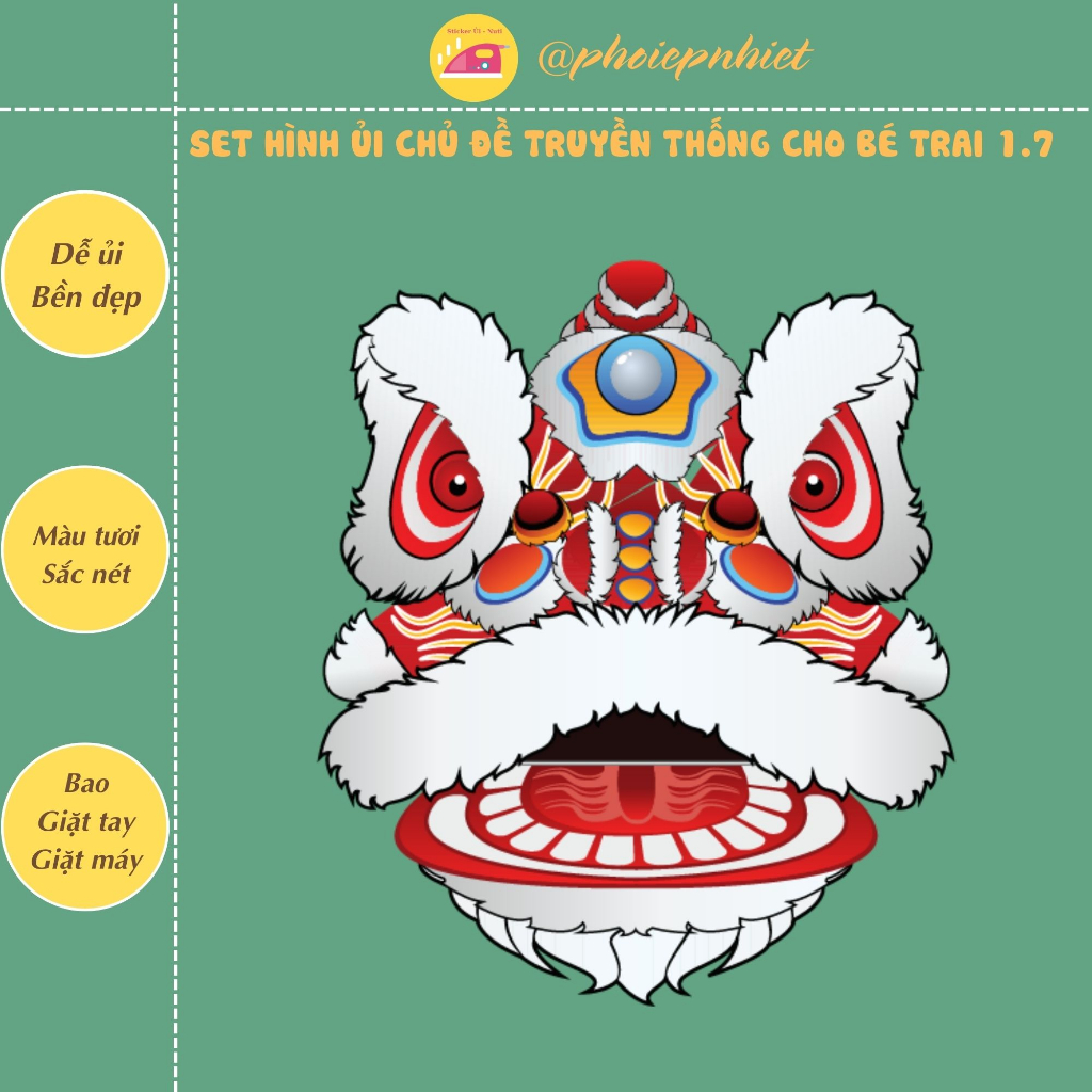 Hình ủi, ép nhiệt - chủ đề trung thu cho bé trai tách lẻ hình 01