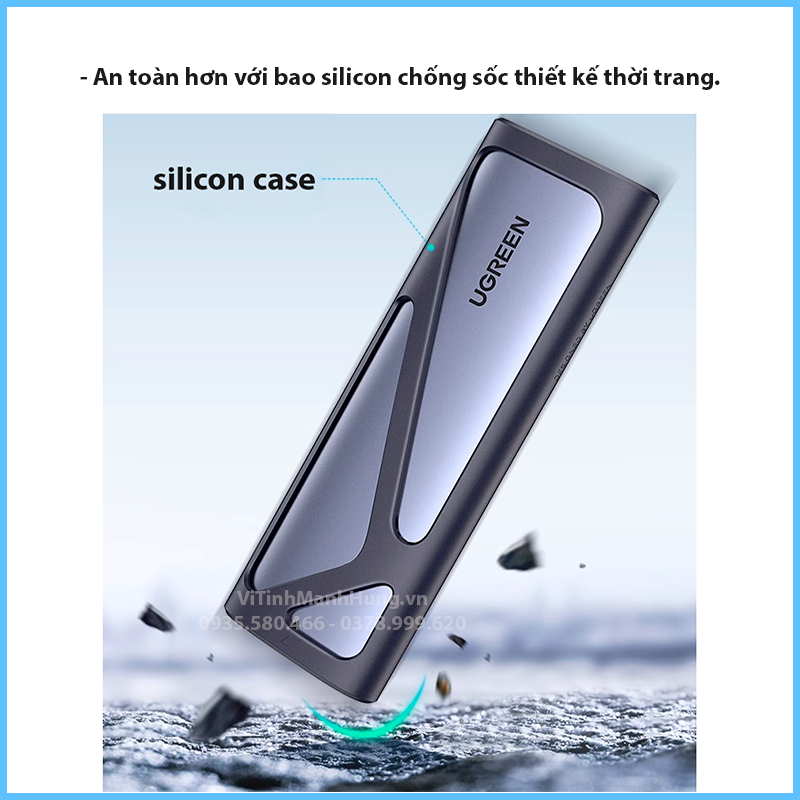 Box UGREEN chuyển SSD M2 NVME Gen 3 / Gen 4 sang USB 3.0 / Type C, Ugreen 10902.