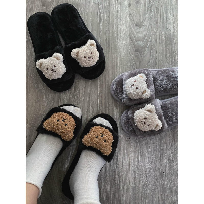 Dép Lông Prada - Ce.nile - Gấu Dâu Dễ Thương