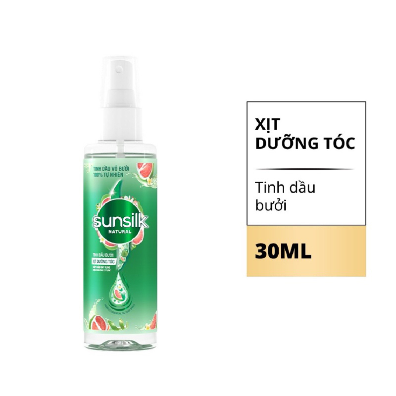 (Mẫu thử 30ML nửa chai ) Xịt dưỡng tóc tinh dầu bưởi Sunsilk Natural giúp tóc chắc khỏe và giảm gãy rụng