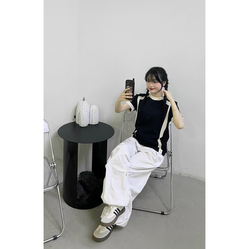 Áo thun babytee phối sườn 100% cotton | Freeship