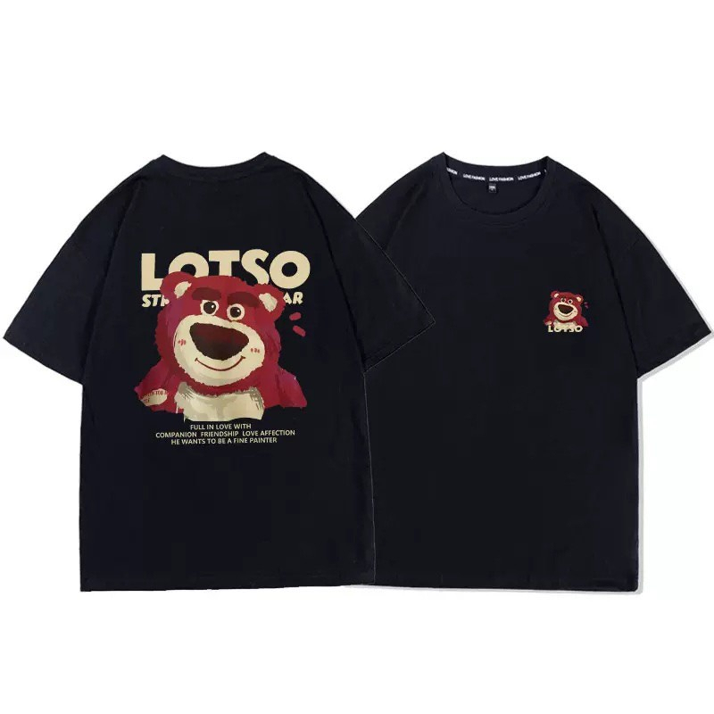 Áo thun nam nữ, áo phông đôi nam nữ 3158 form rộng chất liệu cotton in hình gấu lotso hotrend #2023