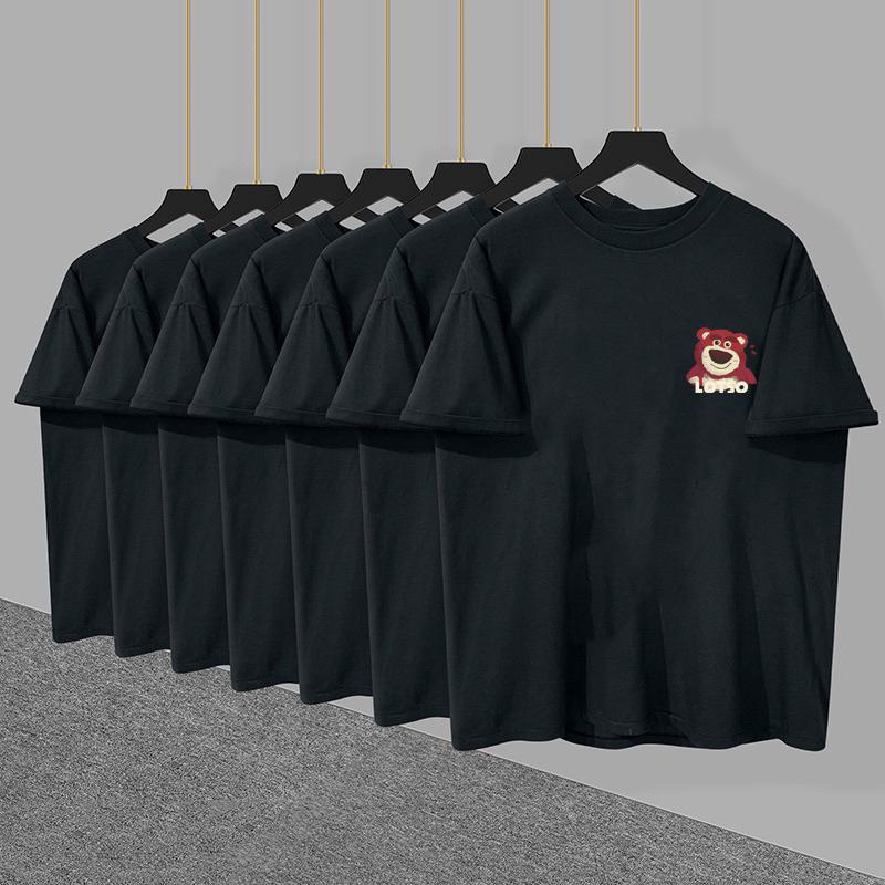 Áo thun nam nữ, áo phông đôi nam nữ 3158 form rộng chất liệu cotton in hình gấu lotso hotrend #2023
