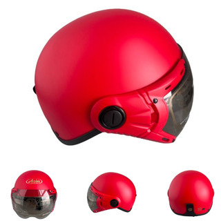 Nón bảo hiểm nửa đầu có kính cao cấp - Hàng chính hãng - Asia MT105K - Đỏ nhám - Vòng đầu 56-58cm - Bảo hành 12 tháng