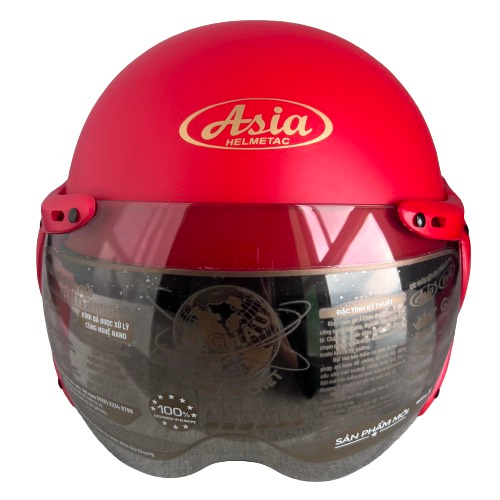Nón bảo hiểm nửa đầu có kính cao cấp - Siêu đẹp - Asia MT105K - Đỏ nhám - Vòng đầu 57-59cm - Bảo hành 12 tháng