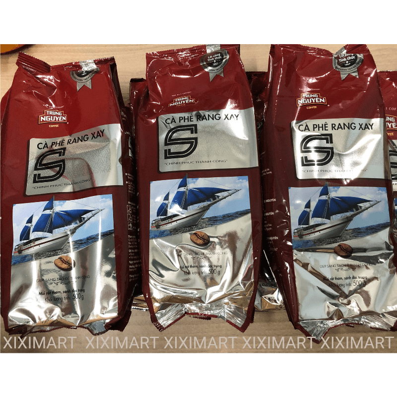Combo 2 Gói Cà Phê Trung Nguyên Chữ S bịch 500gr, à phê rang xay pha phin Chinh Phục Trung Nguyên Legend Xiximart
