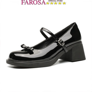 Giày Lolita nữ đế cao 5cm FAROSA -K92 giày vintage ulzzang chất da Pu bóng lên chân cực xinh