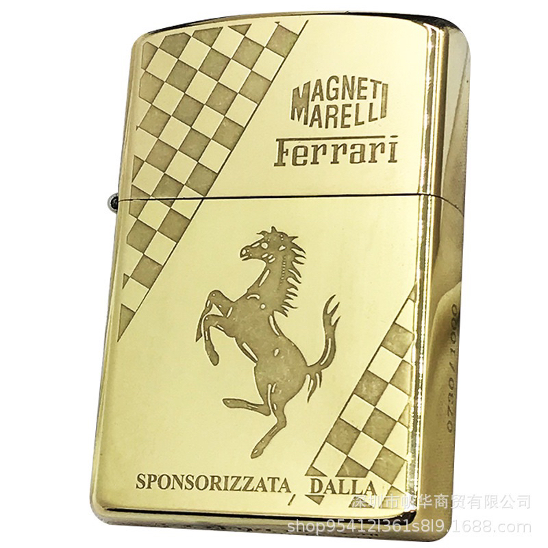 bât lựa ferrari đồng khối ( tặng xăng đá bấc)