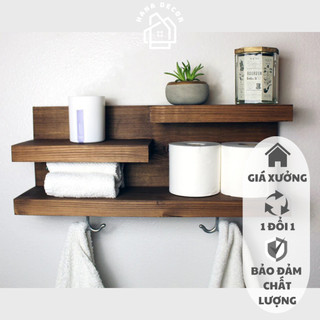  Kệ gỗ treo tường decor studio kệ treo nhà vệ sinh gỗ thông mỹ dày 2cm KGTT15 