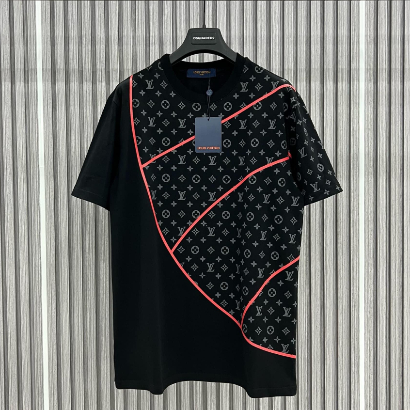 Áo thun LV chỉ đỏ phong cách trẻ trung năng động hottrend 2023, Áo Phông Unisex Nam Nữ #Hot #2023