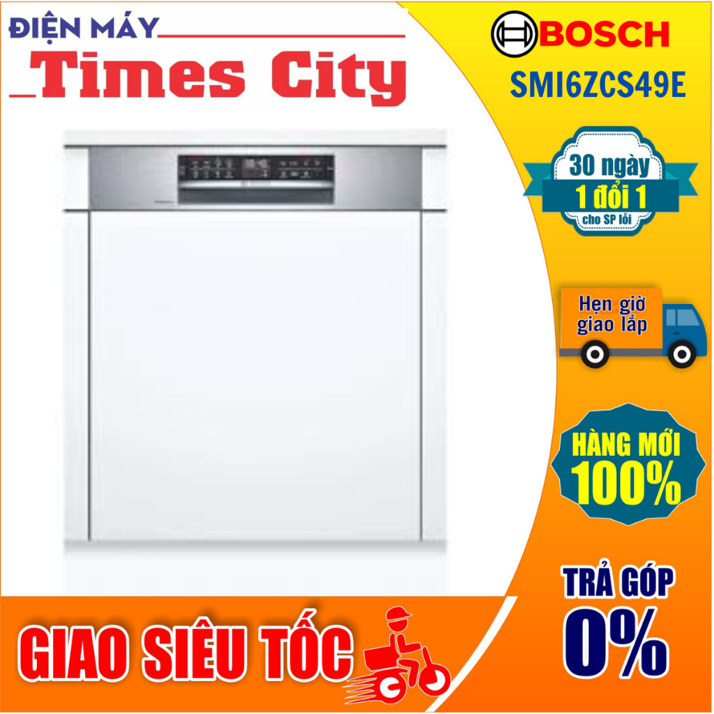 Máy rửa bát bán âm tủ BOSCH SMI6ZCS49E