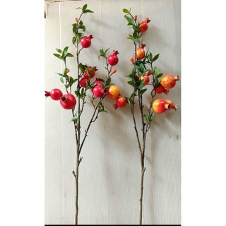 Cành lựu giả decor ,trang trí cành dài 100cm 7-9 quả lớn,giống thật 99%