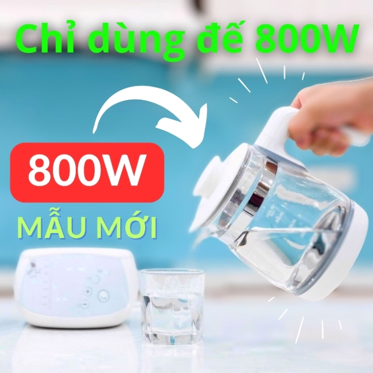 Bình thủy tinh 1,2L kèm nắp thay thế ấm đun nước Moaz Bébé MB-002 MB002