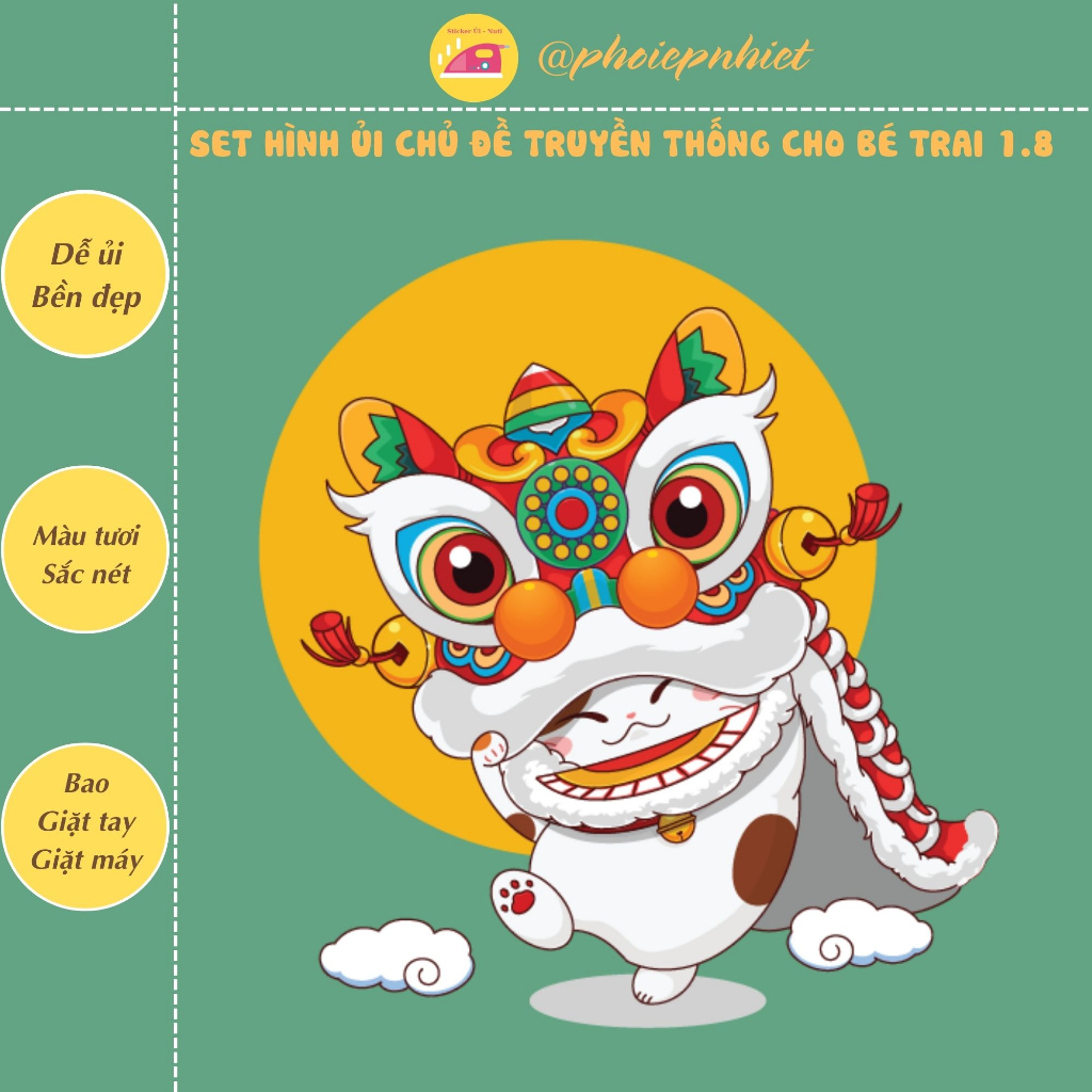 Hình ủi, ép nhiệt - chủ đề trung thu cho bé trai tách lẻ hình 01