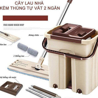 Chổi Lau Nhà Xoay 360 Gạt Nước Có Thùng