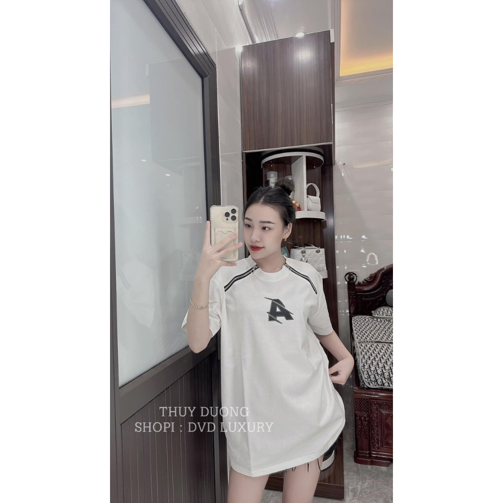 Áo Phông Tay Lỡ Chữ A Mix Khoá Hai Bên Siêu Ngầu - Áo Thun Mẫu Hot