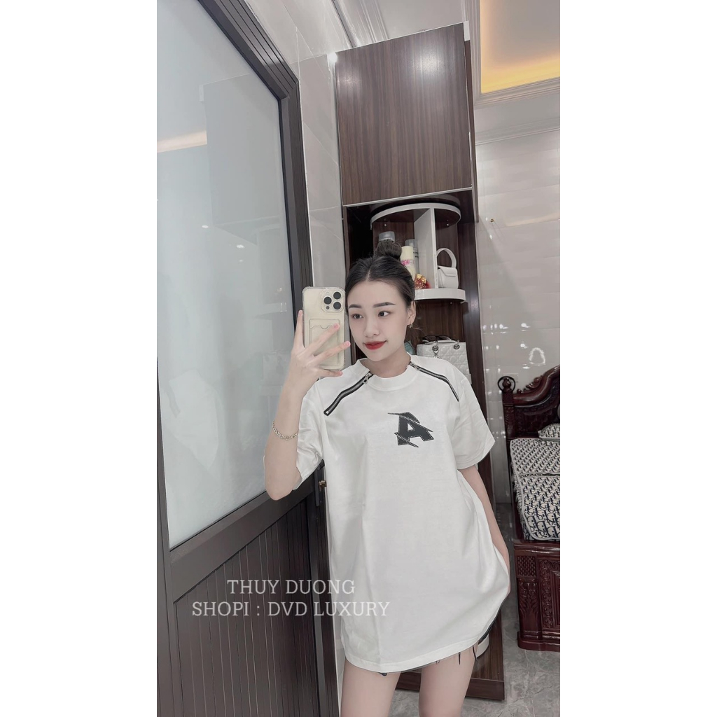 Áo Phông Tay Lỡ Chữ A Mix Khoá Hai Bên Siêu Ngầu - Áo Thun Mẫu Hot
