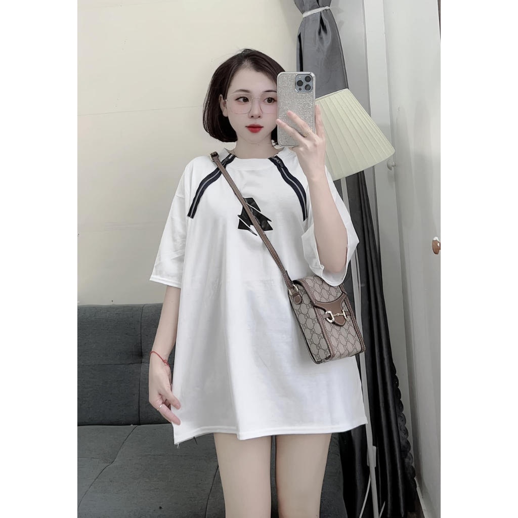 Áo Phông Tay Lỡ Chữ A Mix Khoá Hai Bên Siêu Ngầu - Áo Thun Mẫu Hot