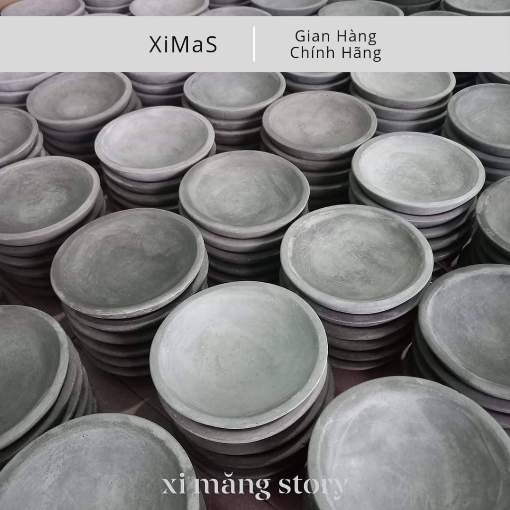 Đĩa lót chậu cây  phong cách Kokedama Xi Măng Story