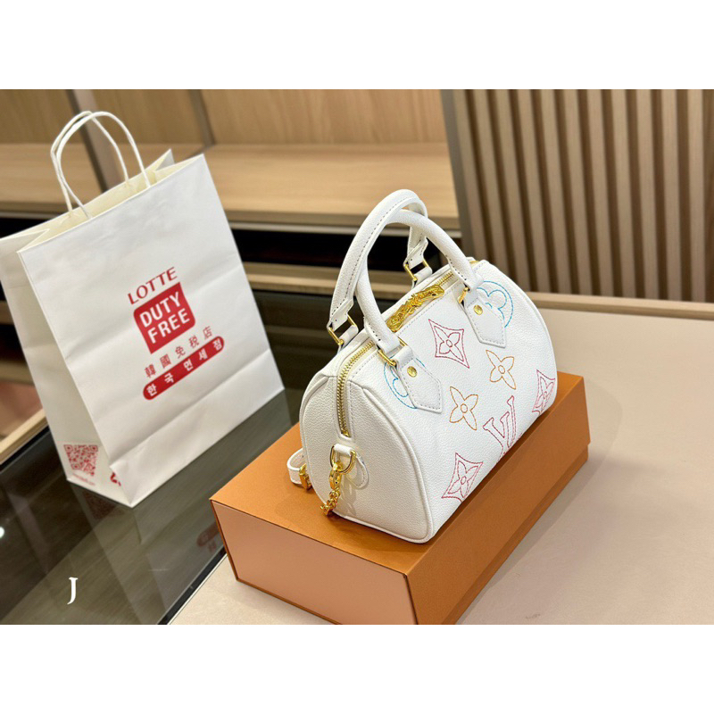 Túi quai xách Eovi SPEEDY hoạ tiết new Size 21 * 15cm Mẫu túi hoạ tiết mới nhất nhà LV Kèm dây xích đeo Full box W266-21