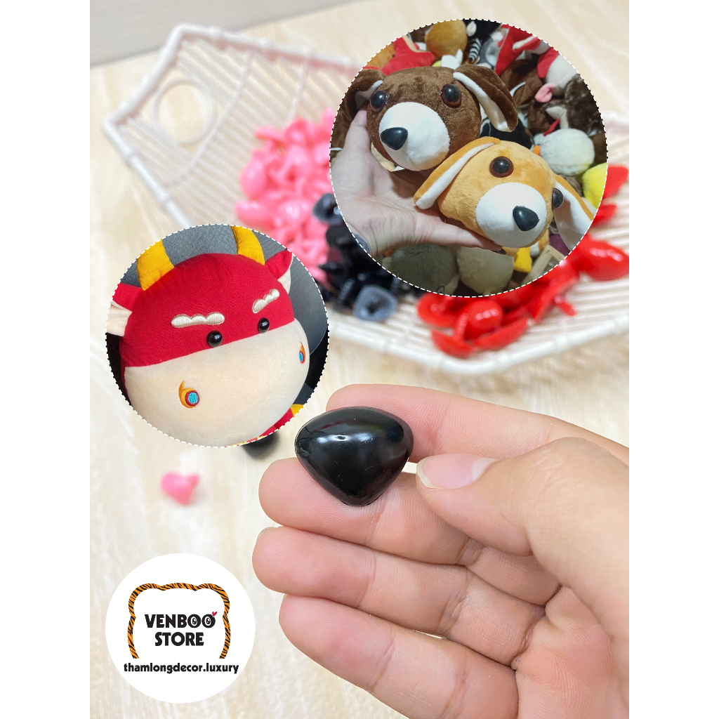 👀  50 Mũi Thú Dán mũi tam giác | Mũi dán gấu bông | Mũi nhựa thú bông handmade | Phụ kiện gấu bông giá xưởng