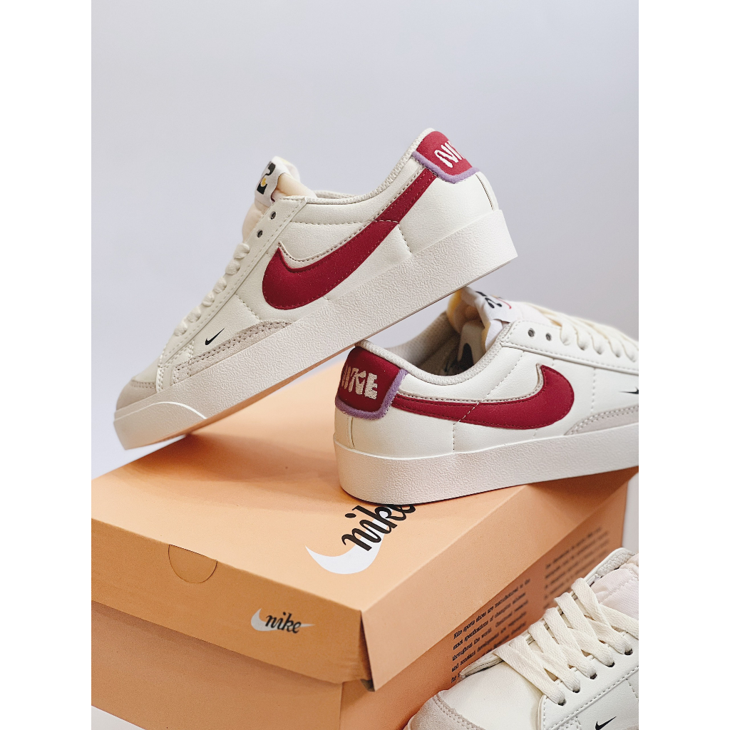 Giày thể thao Blazer Low 77 _Ni'ke blz vạch đỏ_ Blazer JUMBO đỏ phấn hàng cao cấp Full Box