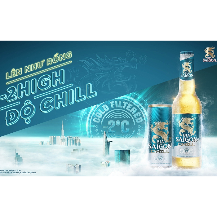 Thùng 24 lon Bia Sài Gòn CHILL - SABECO - 330ml/lon