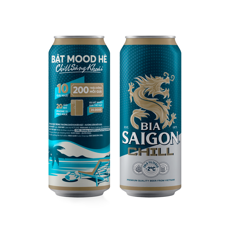 Thùng 24 lon Bia Sài Gòn CHILL - SABECO - 330ml/lon