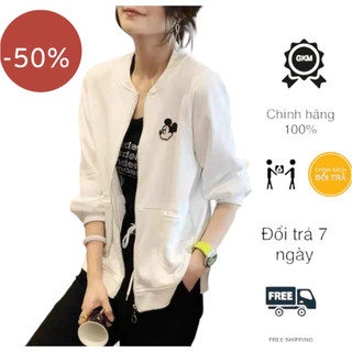 Áo khoác nỉ thêu hình chuột đơn giản tinh tế GKM