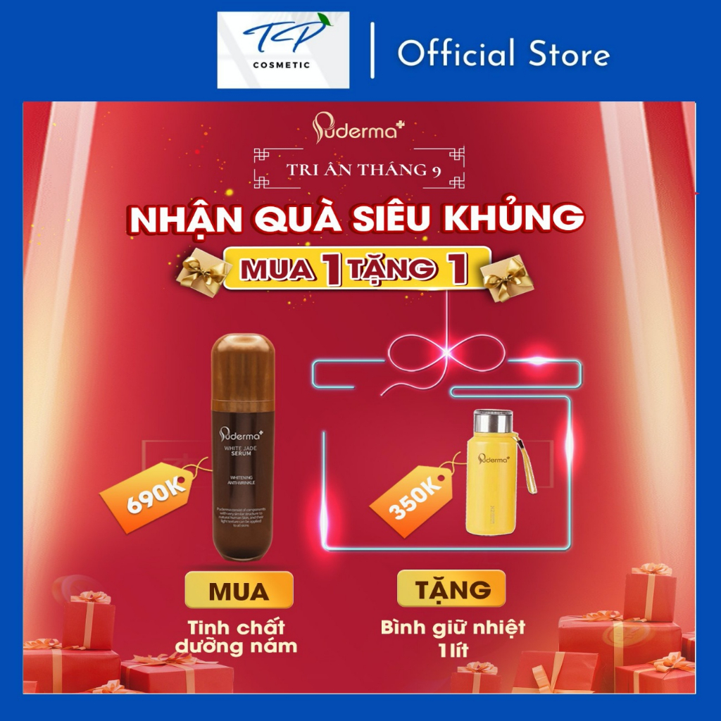 Tinh chất dưỡng hỗ trợ xóa nám Puderma White Jade Serum 50 ml : dưỡng trắng, mờ nám, tàn nhang