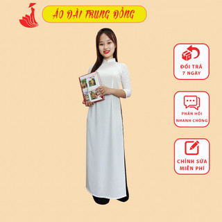 Áo dài trắng học sinh chất liệu vải Satin