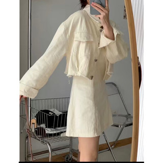 Set đầm 2 dây + Khoác jean