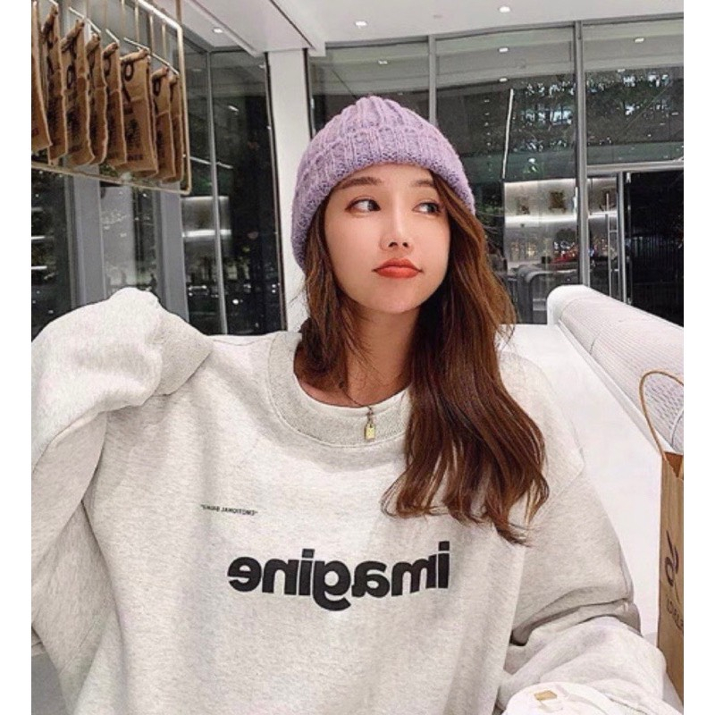 Áo Sweater Nỉ Bông Form Rộng Nam Nữ Unisex Dáng Oversize  In Chữ Imagine | BigBuy360 - bigbuy360.vn