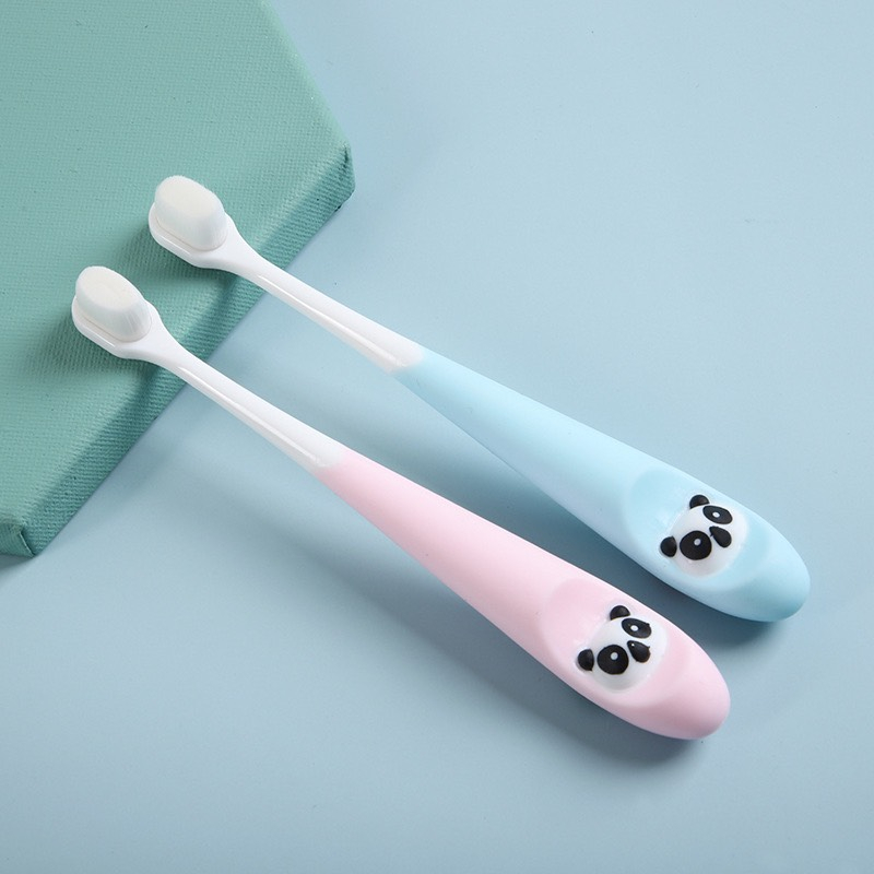 Bàn chải đánh răng lông tơ cho bé 2 đến 12 tuổi mềm mịn hình gấu trúc dễ thương giúp bé bảo vệ răng đánh êm nướu