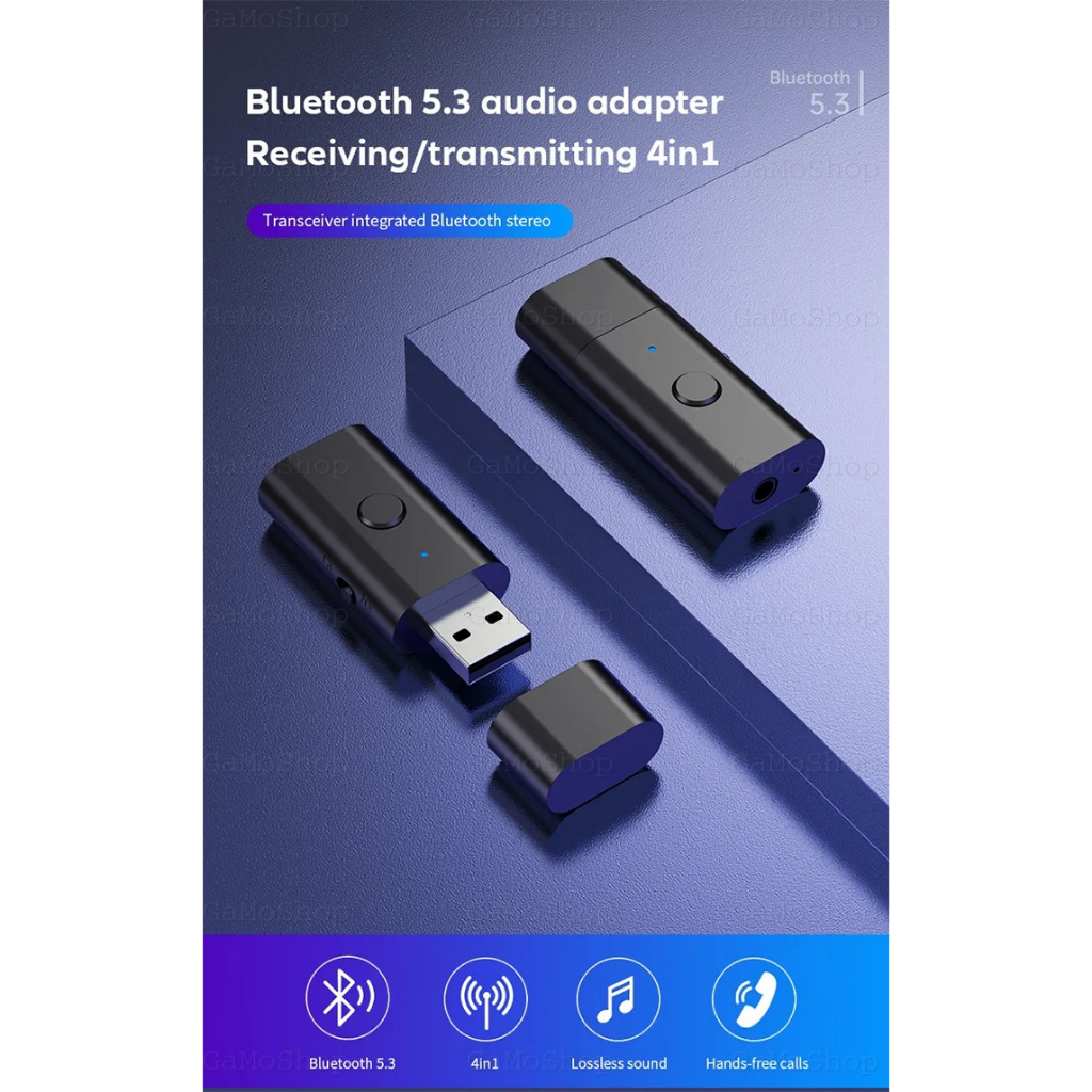 USB Thu Phát Bluetooth B53 ,Bluetooth 5.3 ,Âm Thanh Stereo 4 in 1