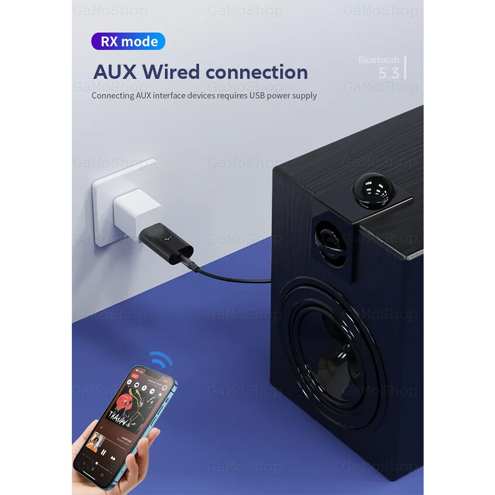 USB Thu Phát Bluetooth B53 ,Bluetooth 5.3 ,Âm Thanh Stereo 4 in 1
