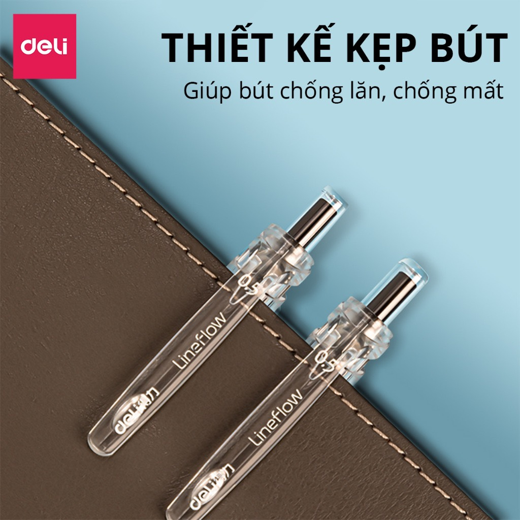 Bút Gel Deli S101, Bút Bi Nước Deli Viết Sổ Calligraphy Ngòi 0.5mm - Mực đen Viết trơn và êm