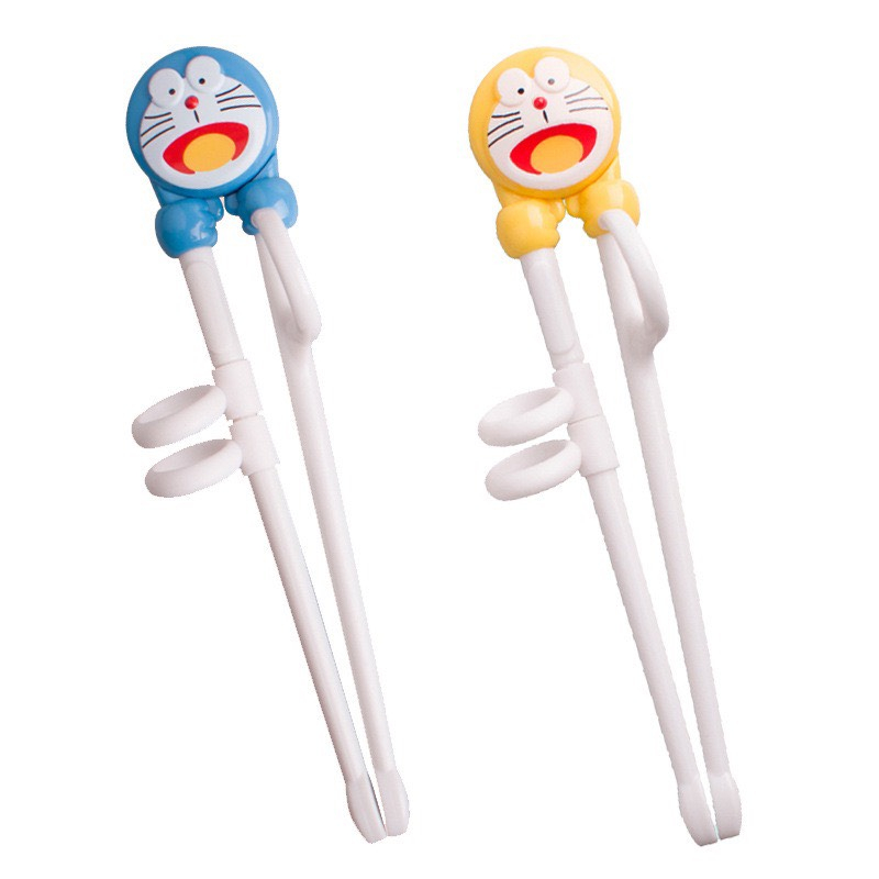 Đũa tập ăn xỏ ngón cho bé tập gắp hình đoremon dễ thương giúp bé dễ dàng sử dụng bằng nhựa an toàn cho bé