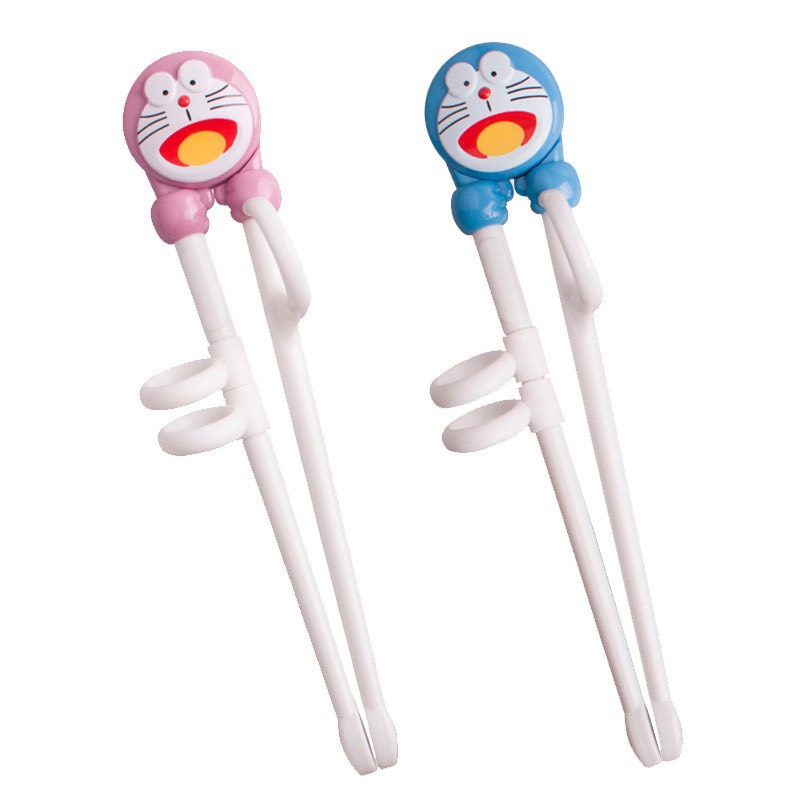 Đũa tập ăn xỏ ngón cho bé tập gắp hình đoremon dễ thương giúp bé dễ dàng sử dụng bằng nhựa an toàn cho bé