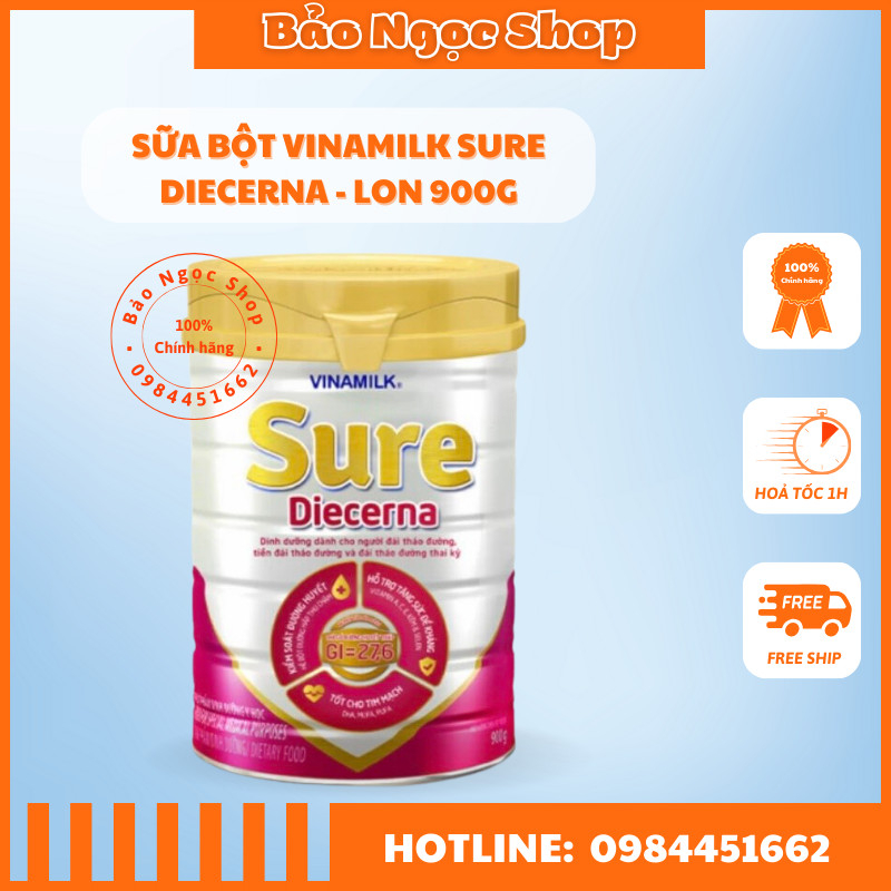 Sữa bột Dành cho người tiểu đường Vinamilk Sure Diecerna 900g