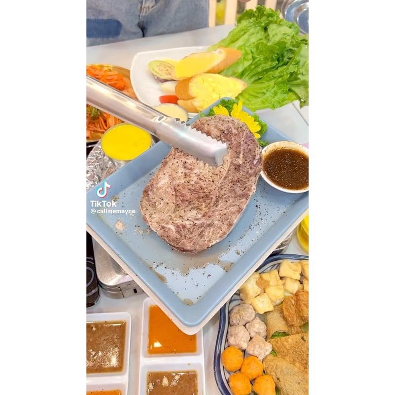 Lõi vai bò vân mỡ cẩm thạch Aukobe nướng / làm beef steak - khay 500gr