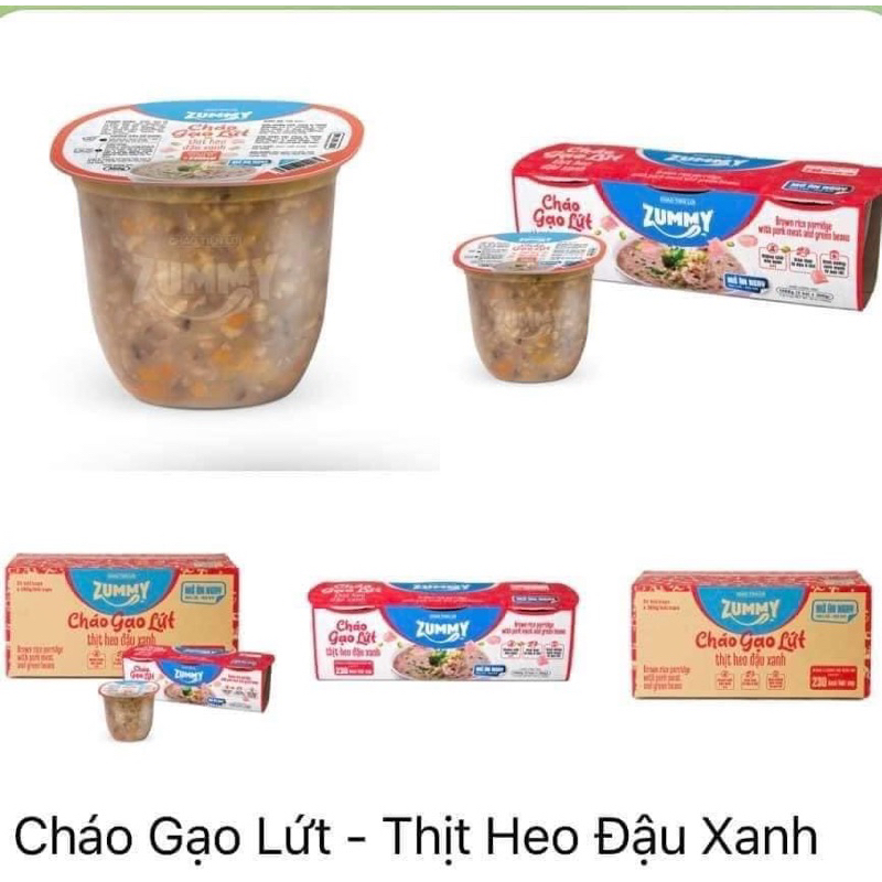 Zummy cháo gạo lứt thịt Heo đậu Xanh 1 bát 360g 🐖